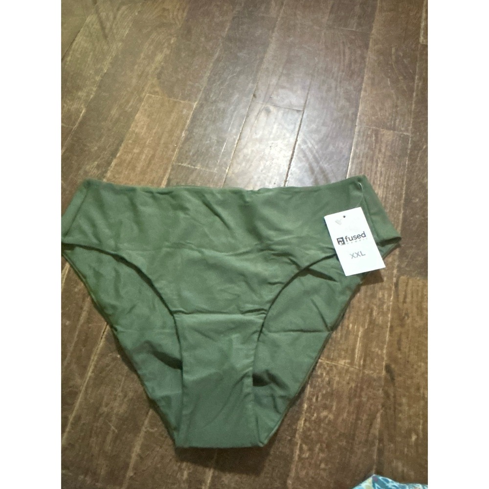 High Rise Bottom Fused Hawaii Bikini XXL‎ New With Tags Green